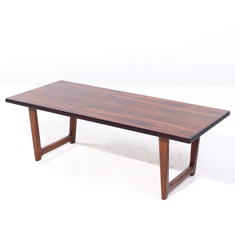 Peter Hvidt Style Mid Century Danish Rosewood Coffee Table gallery