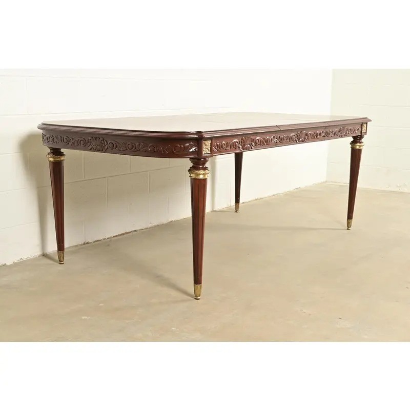 Maison Jansen Style French Regency Mahogany Dining Table, Newly Refinished gallery
