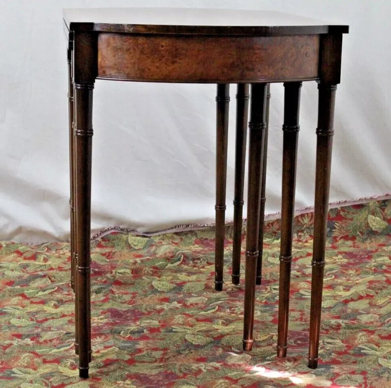 1940's English Mahogany Nesting Table Set of 3 Fully Refinished & Refurbished gallery