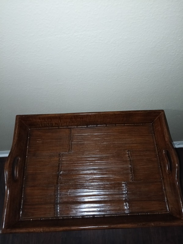 1960s Fauxl Bamboo And Rattan Folding Tray Table gallery