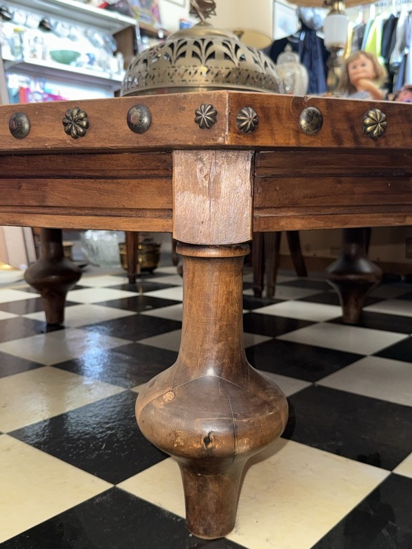 Spanish Revival Brazier Colonial Style Octagonal Coffee Table Bronze Mounts gallery