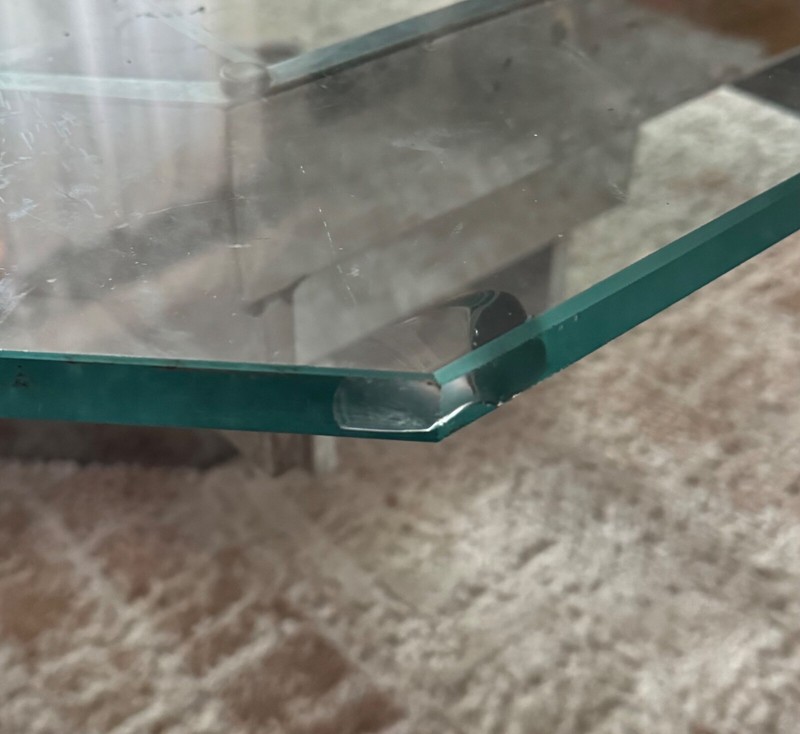 mid century octagon glass top coffee table gallery
