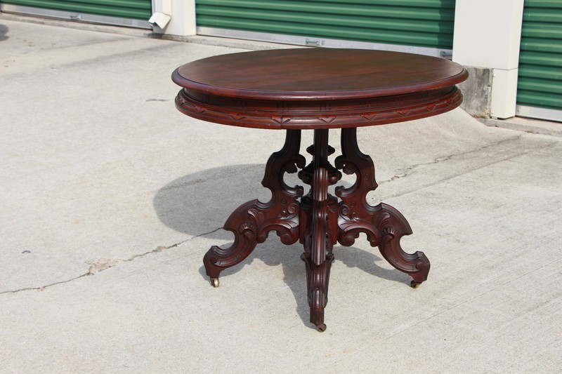 Magnificent Thomas Brooks Solid Walnut Large Victorian Center Table ~Ca.1870 gallery