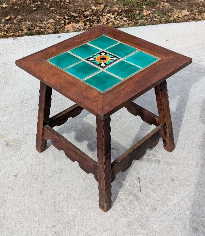 EARLY CALIFORNIA TILE TABLE TAYLOR? ERA RUSTIC SPANISH REVIVAL MISSION 20’s