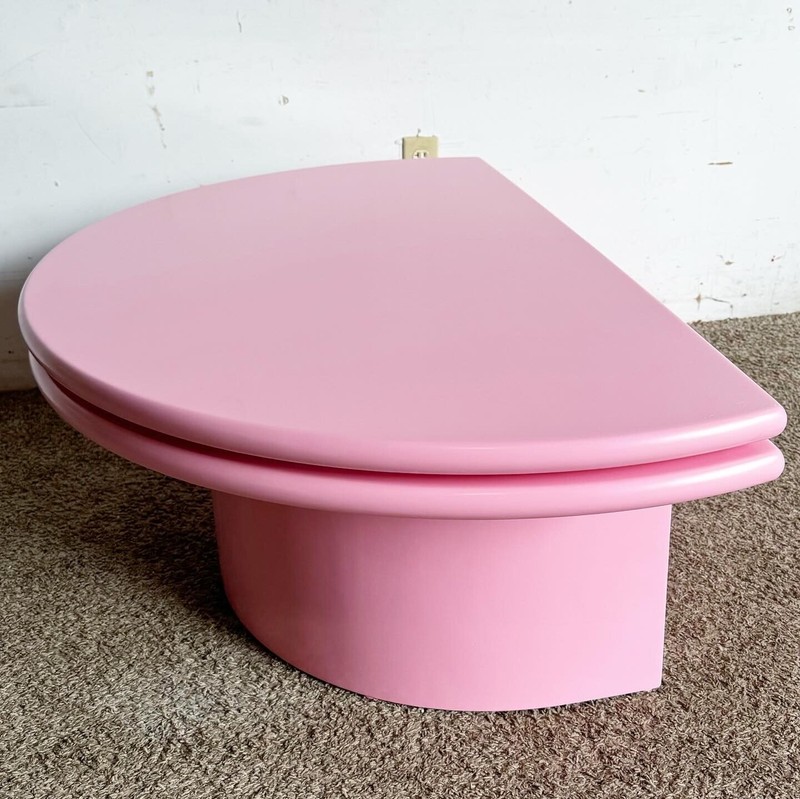 Postmodern Pink Hemi Circular Swivel Top Coffee Table gallery