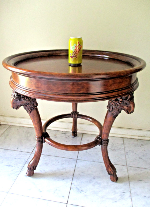 vtg walnut side table accent table end table lamp table rams head ship $175.00 gallery
