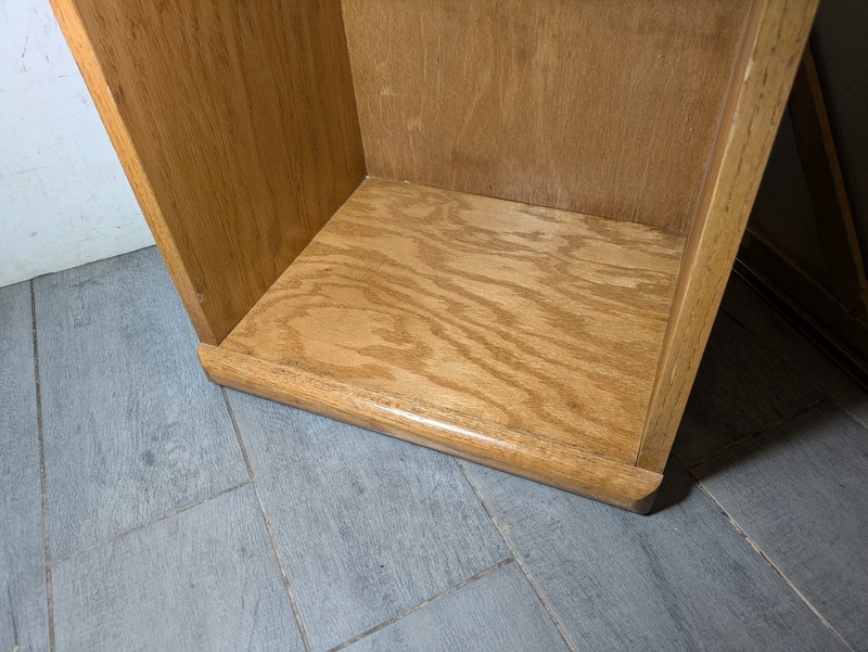 Vintage Rustic Country Oak Wood Side Table Open Cube Cubby/Curio Box Shelf P45 gallery