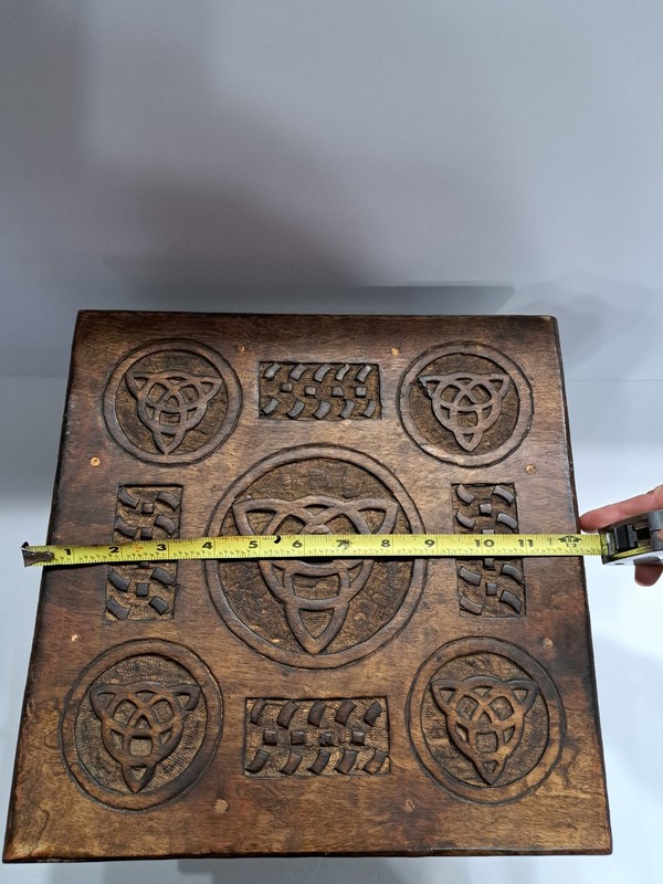 English Or Afhgan Coffee/Tea Table Altar wood 1700s RARE Side Table Hand Carved gallery