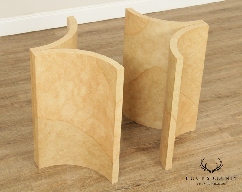 Vintage Postmodern Faux Goatskin Sculptural Table Bases gallery