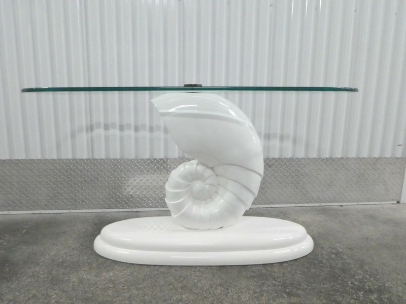 CHIC 70'S SHELL CONSOLE TABLE MANNER OF JEAN MICHEL FRANK