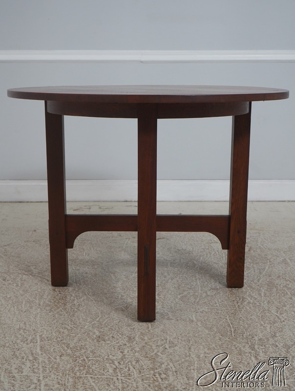 72521: Gustav STICKLEY Antique 40 Inch Round Table gallery