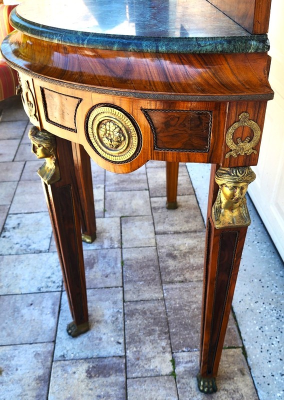 French Empire Style Console Marble Entry Table & Mirror gallery