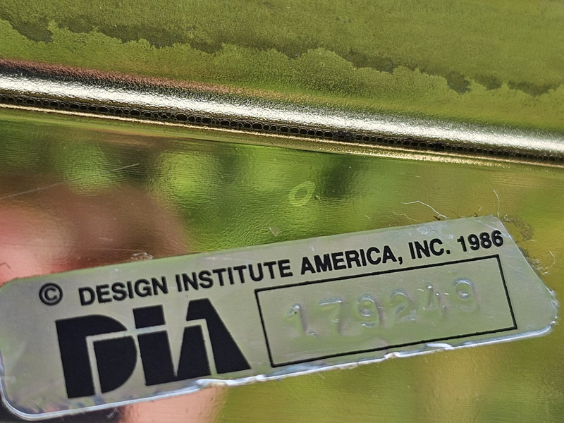 VINTAGE DINING TABLE D.I.A. BRASS & SMOKED GLASS EXTENSIONS TABLE DIA DESIGN INS gallery