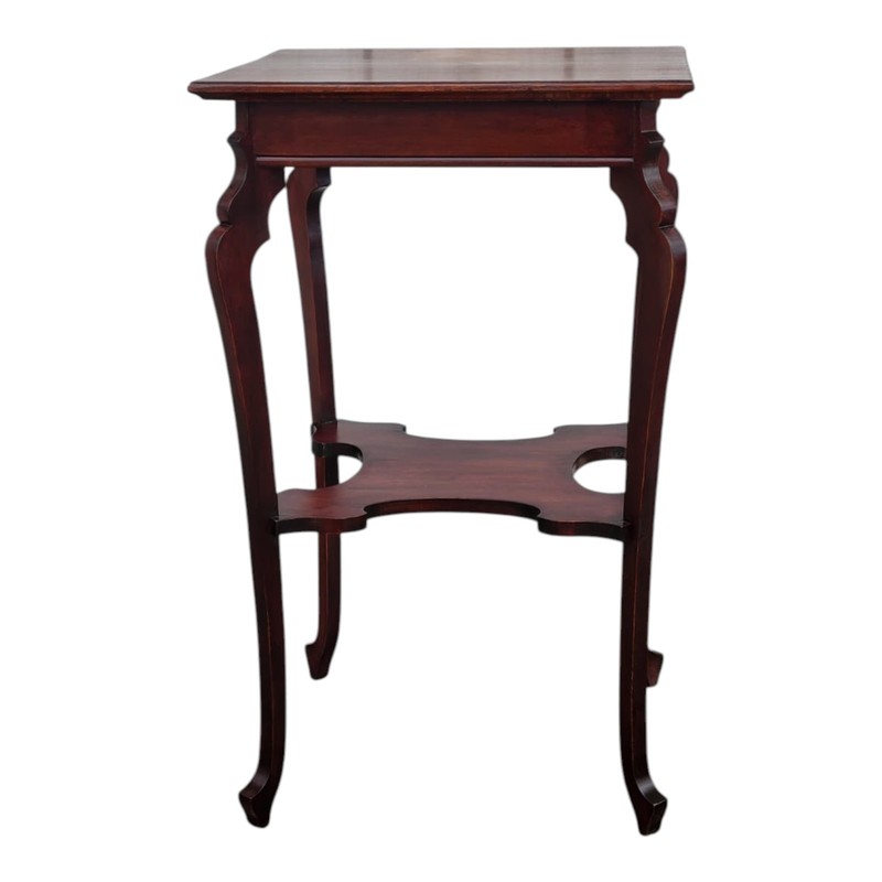 19th century solid cherry Edwardian Two Tier Occasional Table gallery
