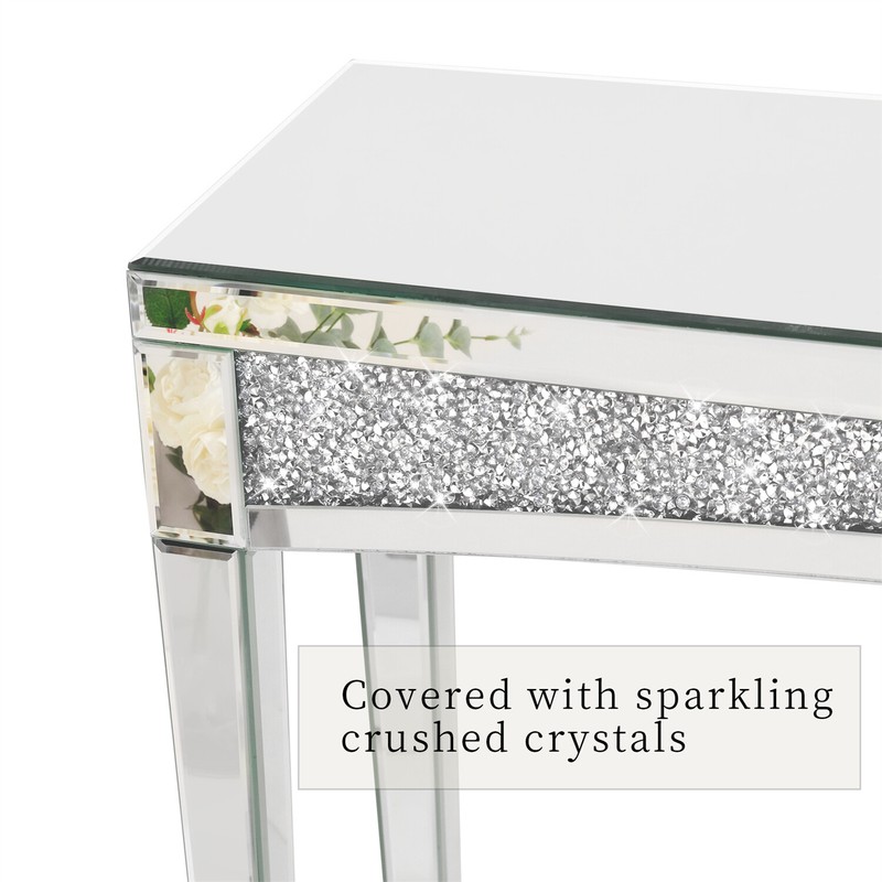 XXL Luxury Mirrored Crushed Diamond Console Table Hallway Living Room Beautiful gallery