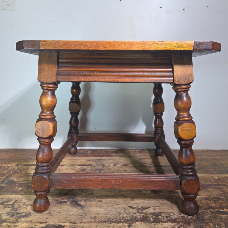 Moorish Flame Taylor Tilery 1930s Tile Top Wood Table California Pottery Vintage gallery