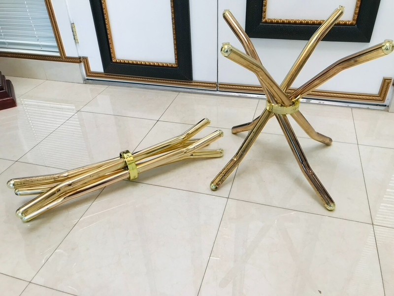 VTG! MCM! BRUTALIST DESIGN! HOLLYWOOD REGENCY (2) JAX BRASS & GLASS SIDE TABLES! gallery