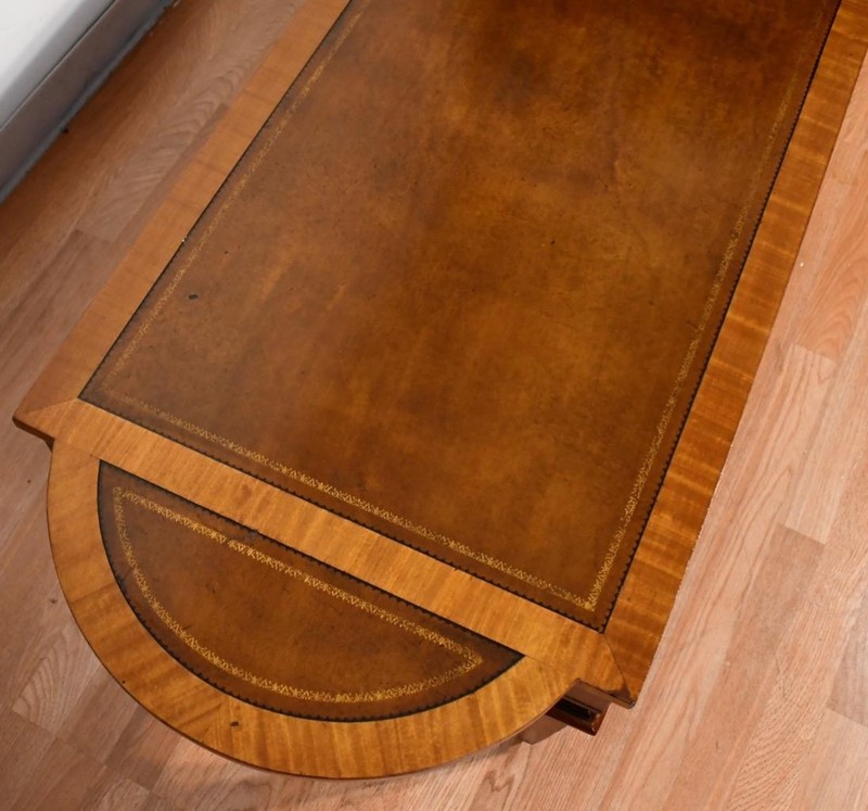 1930s English Regency Mahogany & Satinwood , Leather top Coffee table gallery