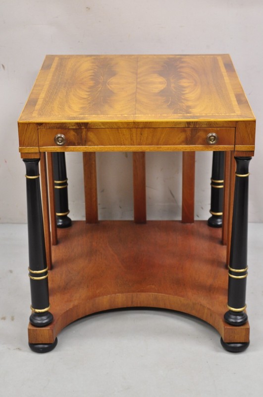Weiman Heirloom Italian Regency Empire Mahogany Side Table w/ Black Columns gallery