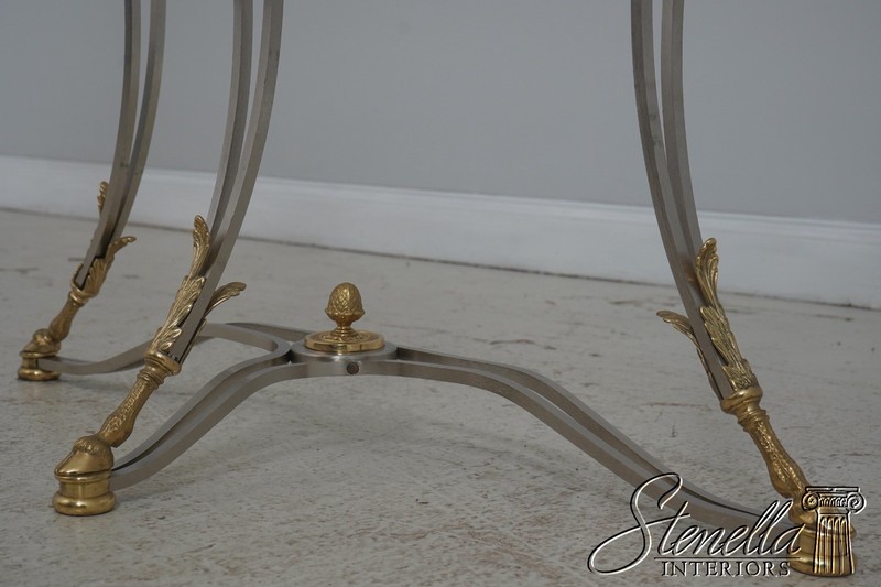 71781: LABARGE Brass & Steel Regency Console Hall Table gallery