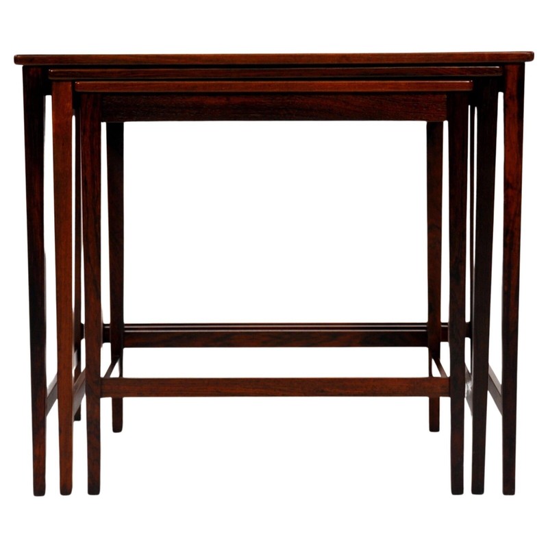 Brazilian Rosewood Nesting Tables Mid-Century Danish Modern 1950s Scandinavian gallery