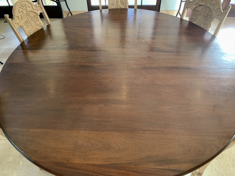Large 72" Round Vintage Pedestal Dining Table gallery