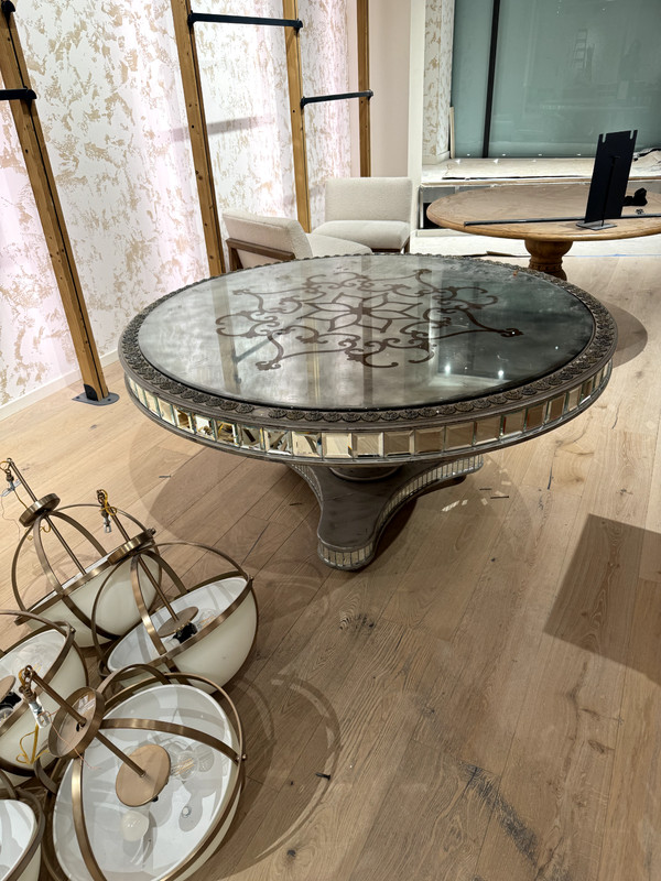 Vintage mirrorred round dining table