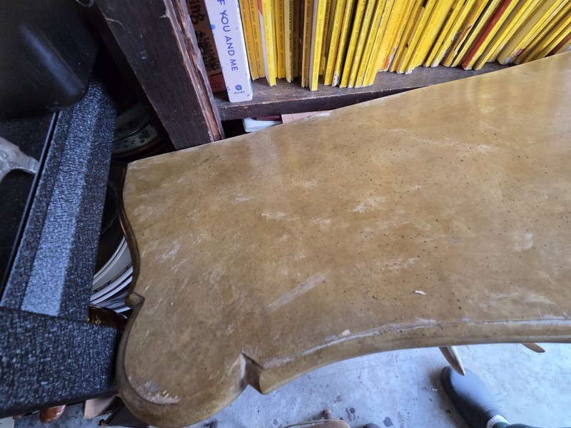 Unique 1976 Chapman Elephant Sconce Console Table Stone Carved Good Condition gallery