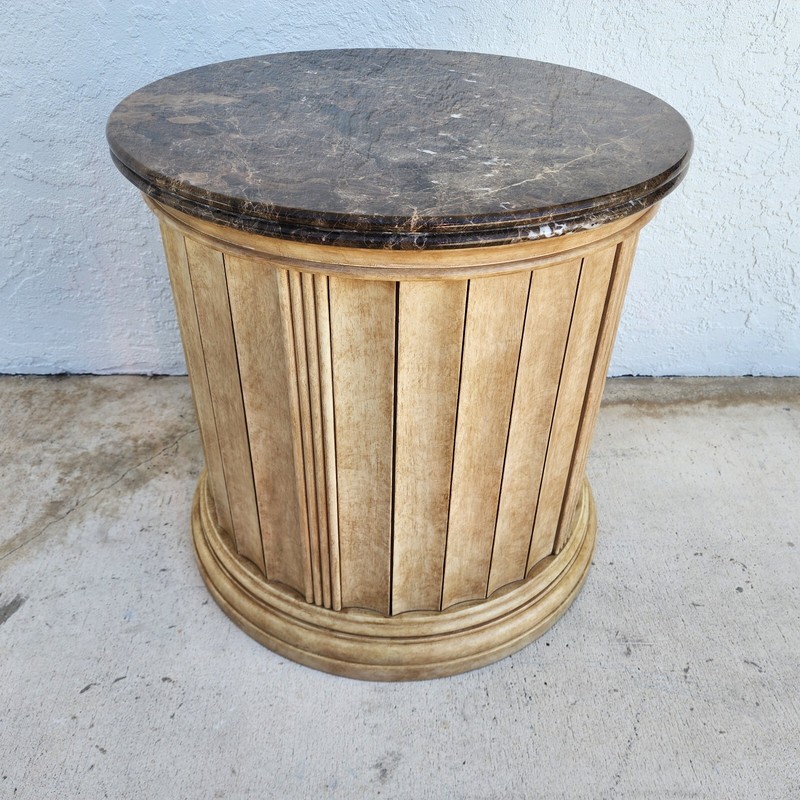 LEXINGTON Italian Marble Drum Side Center Table gallery