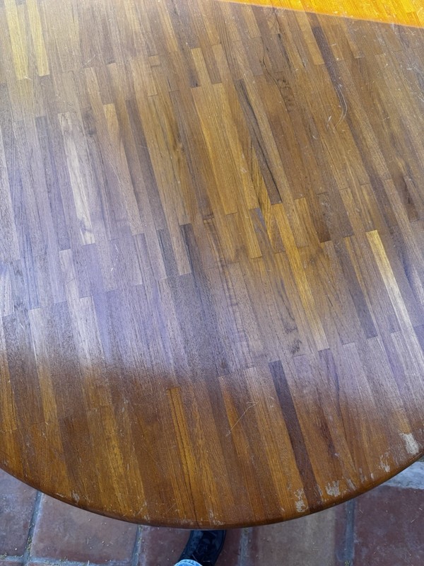 Vintage Danish Modern Round Solid Teak Dining Table gallery