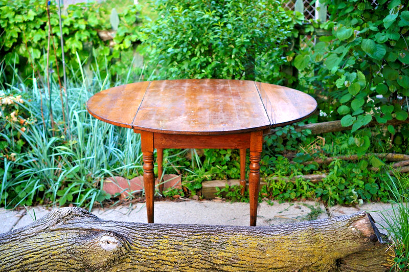 Beautiful Antique Cherry Wood Drop Leaf Table gallery