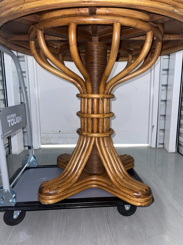Vintage HTF Table Bamboo Lexington Cane Bistro Tommy Bahama Wood Kitchen Table gallery