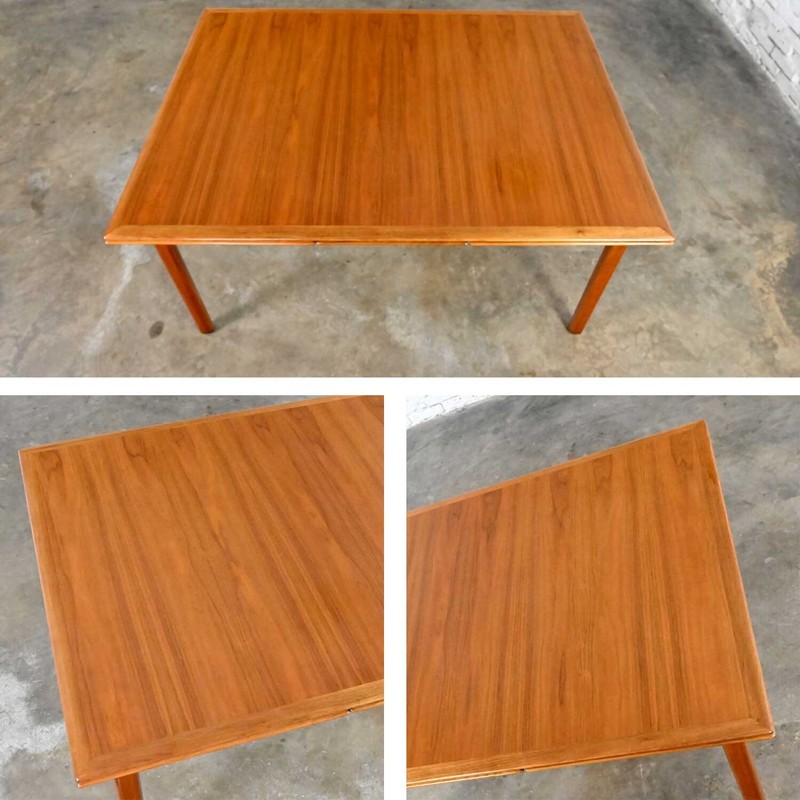 Dux Scandinavian Modern Teak Draw Leaf Extending Dining Table by Folke Ohlsson gallery