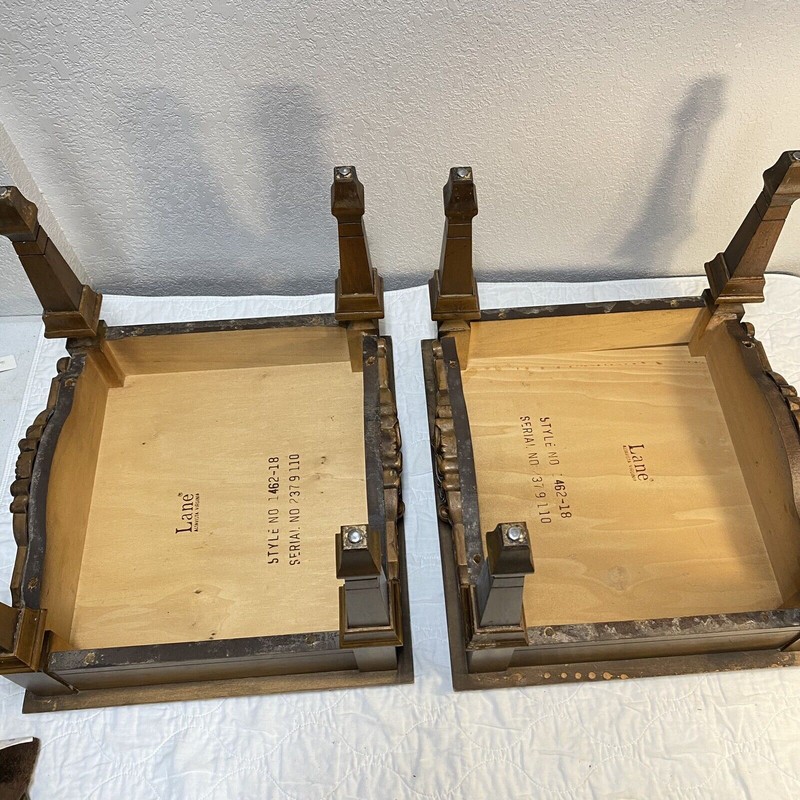 Beautiful Pair of Ornate Wood Lane End Tables / Side Tables Mo. # 1462 - 18 gallery