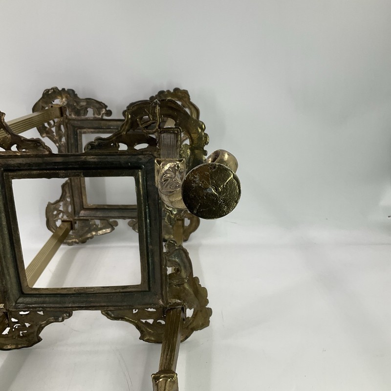 Vintage Brass Neoclassical Accent Table Hollywood Regency Ornate 26” Tall x 13" gallery