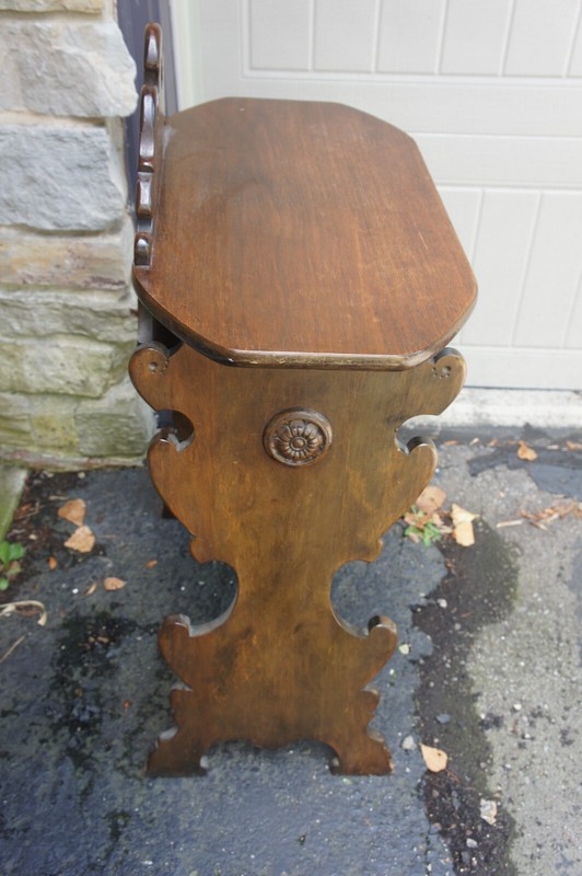 Vintage Arts & Crafts Hand-Crafted Style Wood Telephone Accent Parlor Table gallery