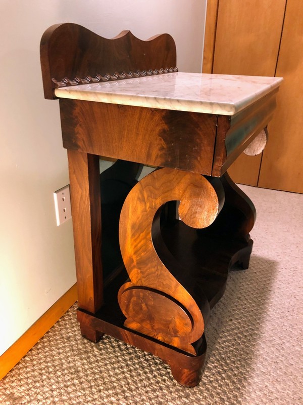 classical antique marble top console table (circa 1830-1850) gallery
