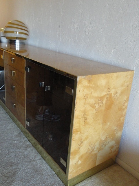 70's MODERN THOMASVILLE FOUNDERS CARPATHIAN ELM BAR CABINET CREDENZA BAUGHMAN gallery