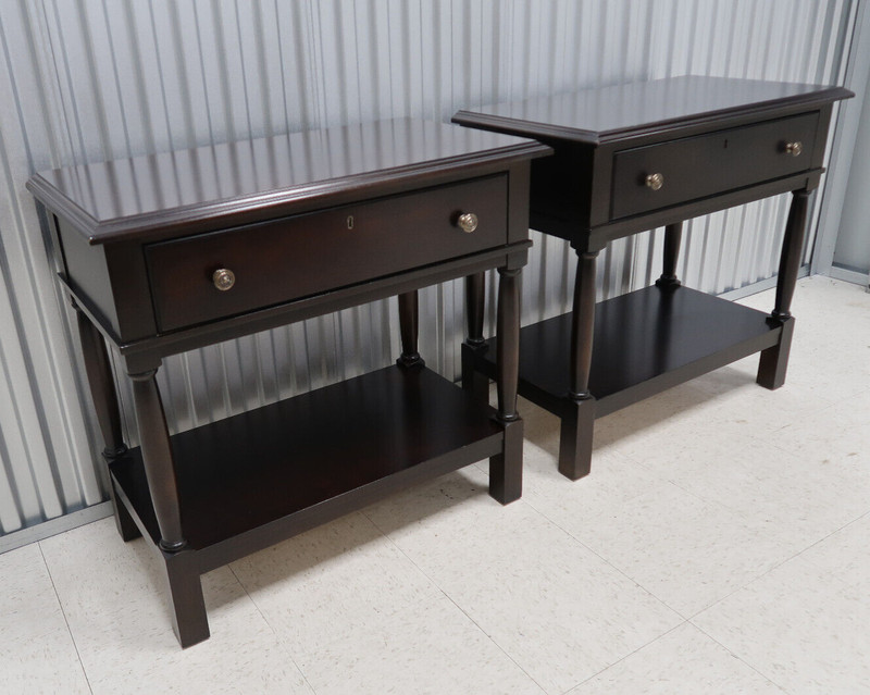 Pair Thomasville Modern Large 2 Tier Bedside Tables gallery