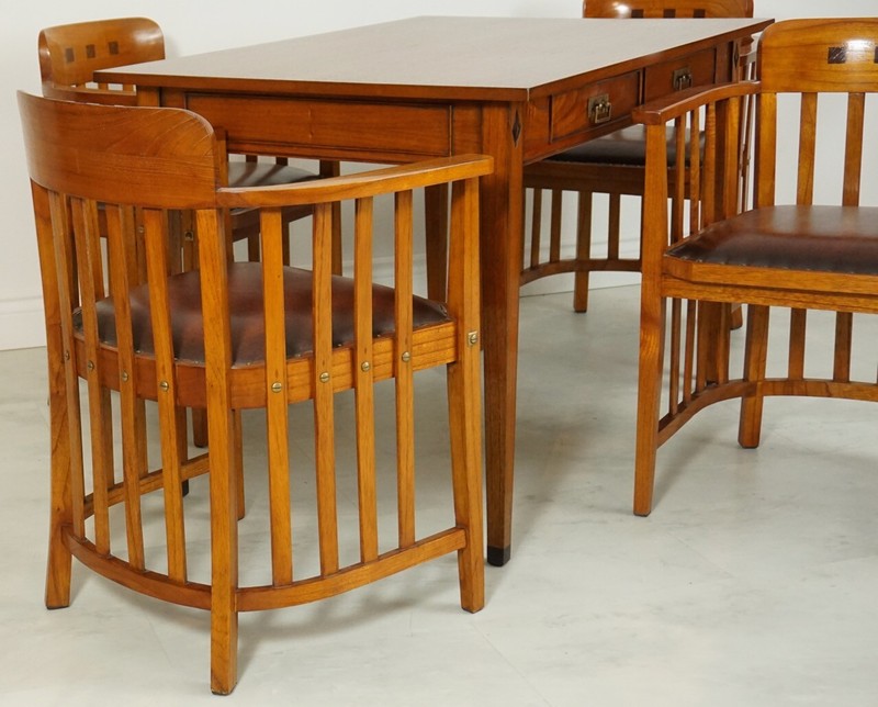 48 inch transitional Oak Corner Leg dining Kitchen table with 4 Chairs Set gallery