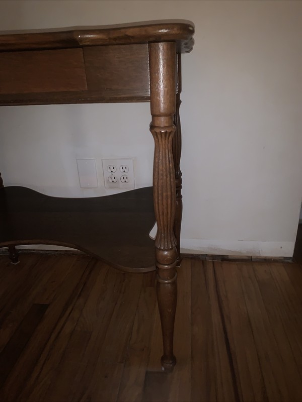 Antique Federal Writing Table, Oak Library Hall Desk /Table, American 1890-1920 gallery