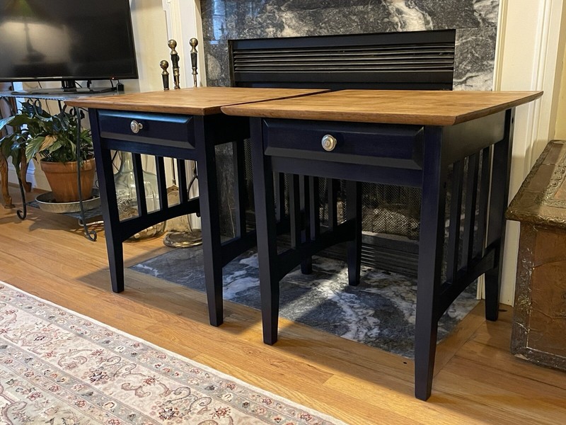 Two Vintage Wood Side Tables