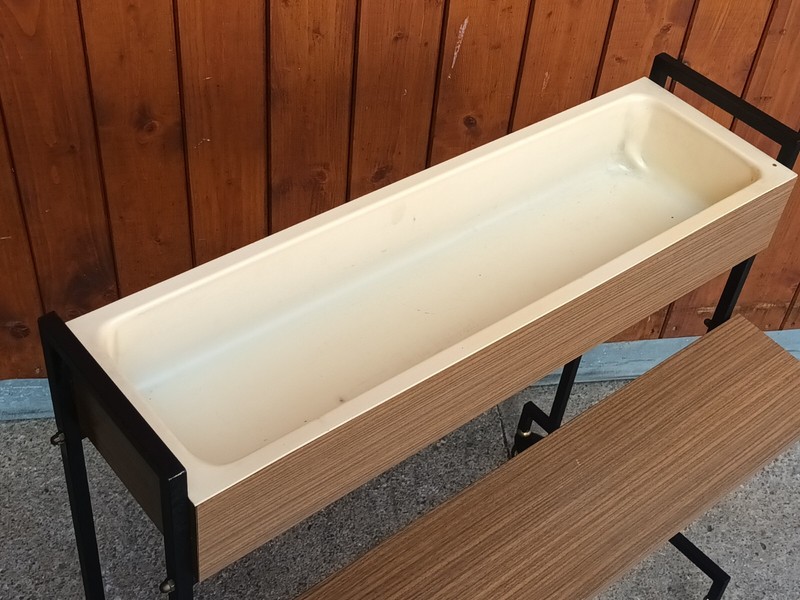 Flower Box Flower Bench Vintage 60s Danish Modern Plant Trolley Flower Stand 60s gallery