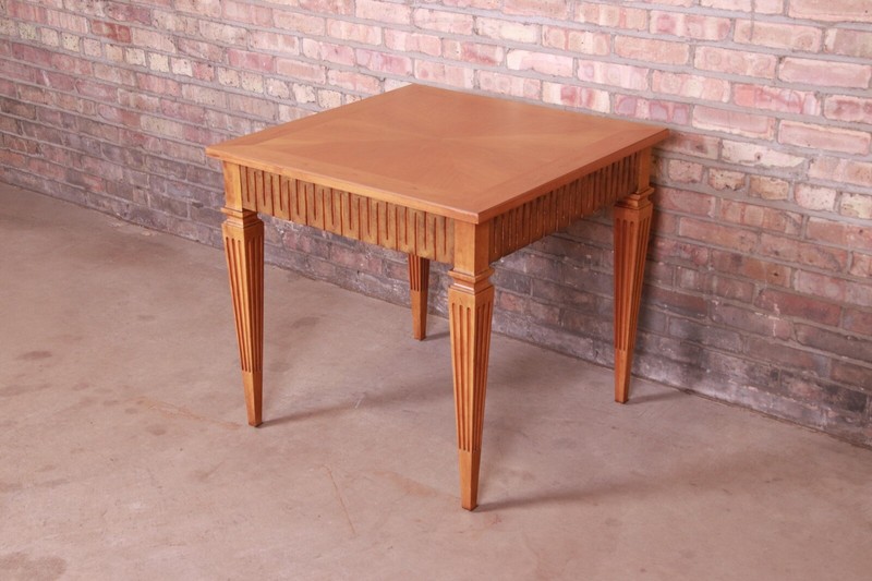 Baker Furniture French Regency Louis XVI Cherry Wood and Parcel Gilt Tea Table gallery