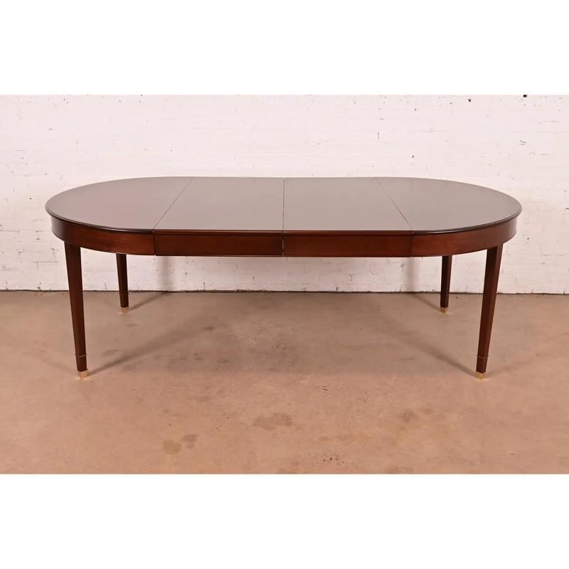 Baker Furniture Style Antique French Regency Louis XVI Mahogany Dining Table gallery
