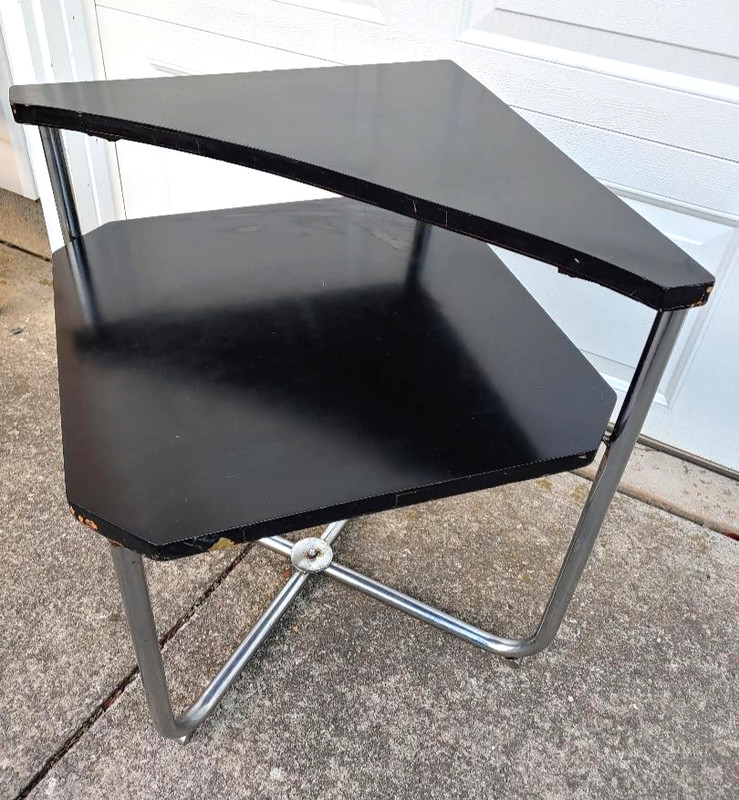 COOL BAUAUS MACHINE AGE ART DECO 2 TIER TABLE WOLFGANG HOFFMANN?, GILBERT ROHDE? gallery