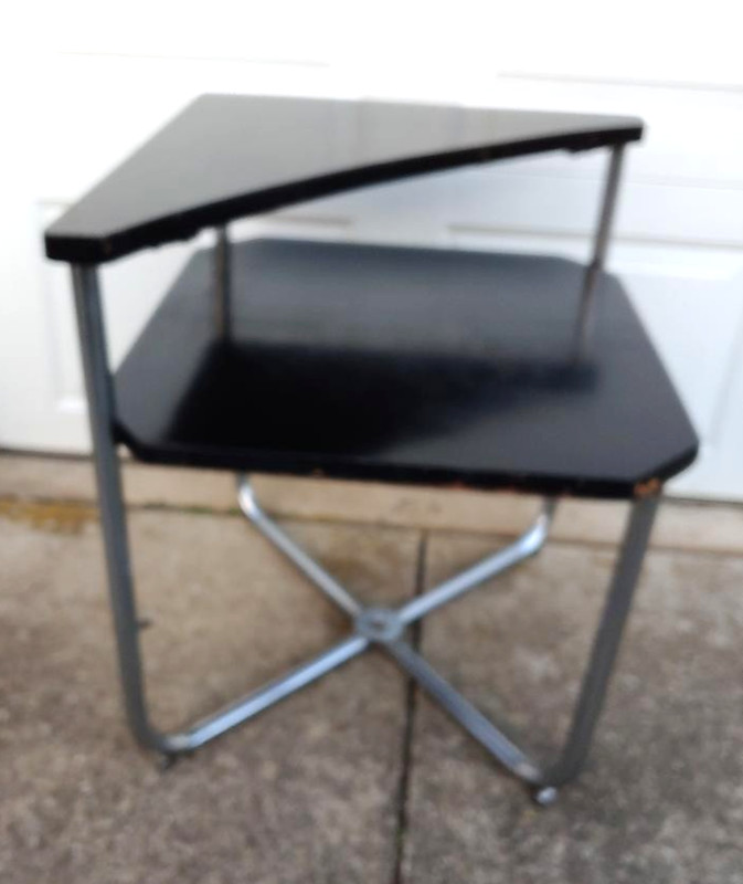 COOL BAUAUS MACHINE AGE ART DECO 2 TIER TABLE WOLFGANG HOFFMANN?, GILBERT ROHDE? gallery