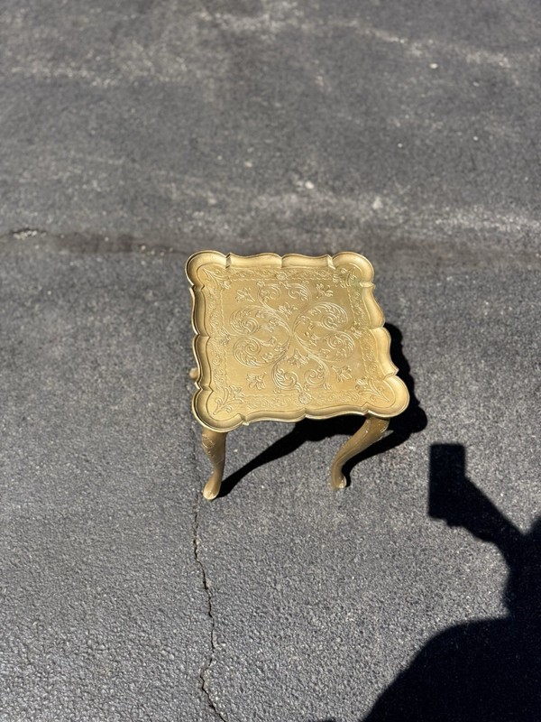 Vintage Italian Florentine Side Table Gold Baroque MCM 12" X 12"X 17” gallery