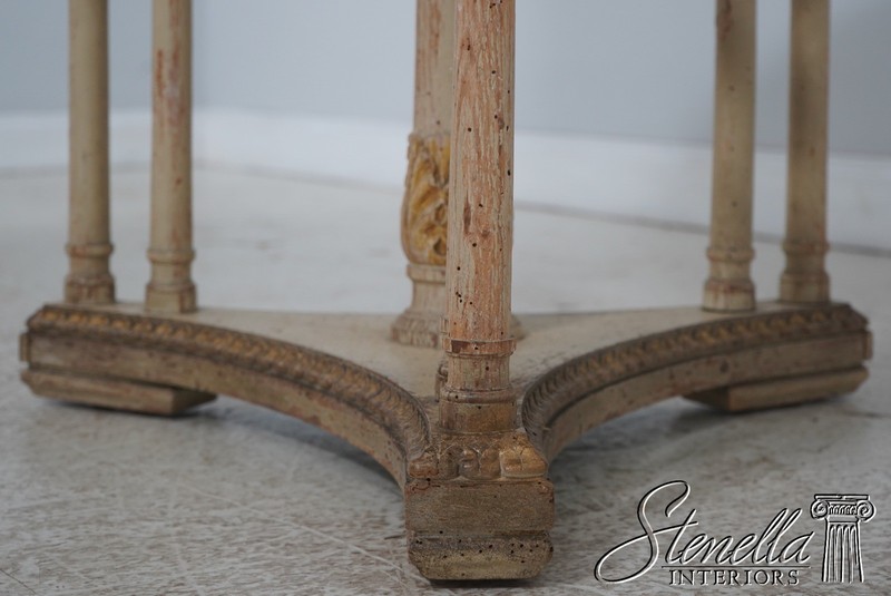 L72102: Vintage Louis XVI Marble Top Round Lamp Table w. Swans gallery
