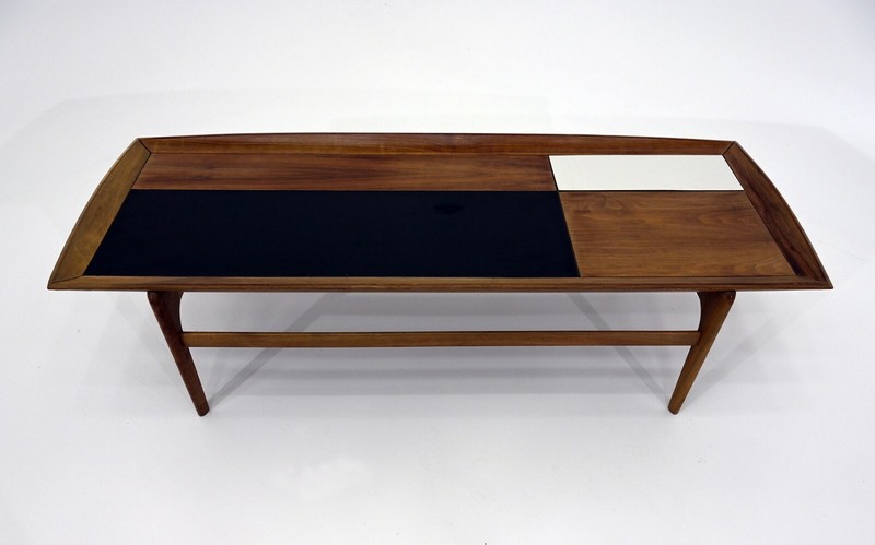 Unique Mid Century Coffee table with Black & White tiles gallery